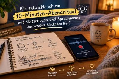 Wie entwickle ich ein 10‑minuten abendritual mit skizzenbuch und sprachmemo, das kreative blockaden löst