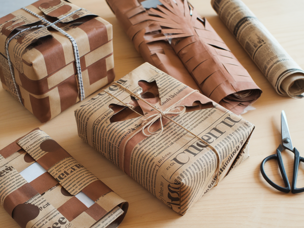 Wie mache ich aus alten zeitungseiten nachhaltige geschenkverpackungen?